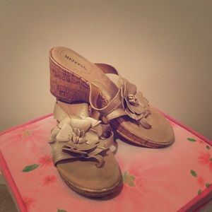 Tan Strappy Heeled Sandals by Merona